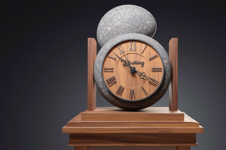 tischling stone weighted clock